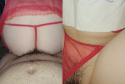 蕾絲紅睡衣騷淫妻被大屌情人無套插到高潮