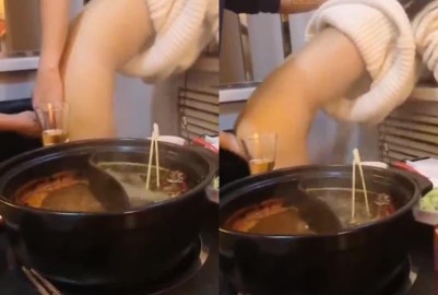 老公火鍋店內示意單男玩老婆 - 黑料不打烊