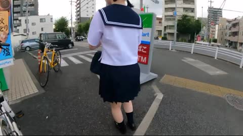 JK自転車①17回めくりパンチラ