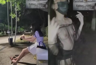 網紅馮珊珊戶外人前透視裝逛街人前全身露出非常刺激