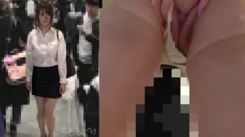 【電車かん】美人スーツOLに非情中出し！敏感過ぎる下半身に無理やり挿入で大量潮き