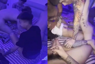 89妹被一群89紋身少年多P淫蕩無套抽插派對打炮