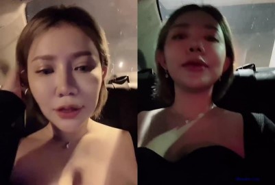 在去機場的計程車上，露出胸部，結果司機一直看。