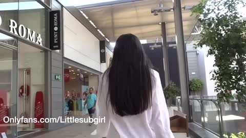 Littlesubgirl - Enjoys Spreading Her Holes In A Shopping Mall