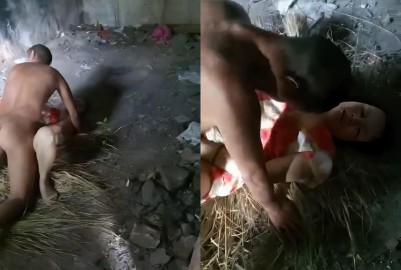 農村黑小子狂襙大媽被一群大叔圍觀